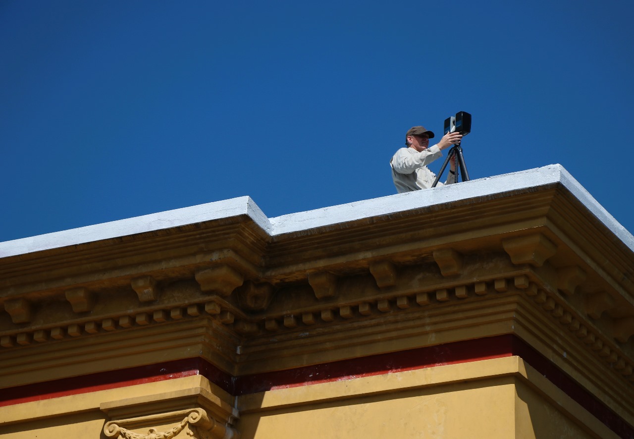 Photo of Jim on roof